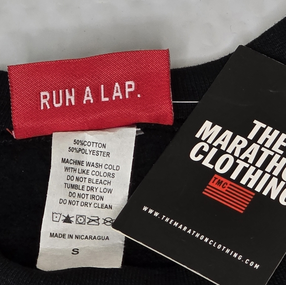 NWT The Marathon Clothing TMC Flag Crewneck Sweatshirt in Black Red & White SZ S - Picture 12 of 13